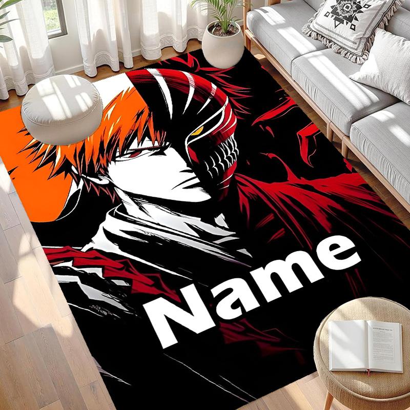 Custom Name Personalized BLEACH Print Carpet, Versatile Home Decor Rug, for Playroom, Apartment, Balcony, Entryway, Hallway Gift