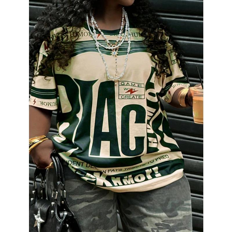 

Літні Жіночі Повсякденні Вуличні Футболки Хараджуку Круглий Виріз Жіночі Футболки Топи Модний Оверсайз Одяг Вуличний Пуловер 6XL