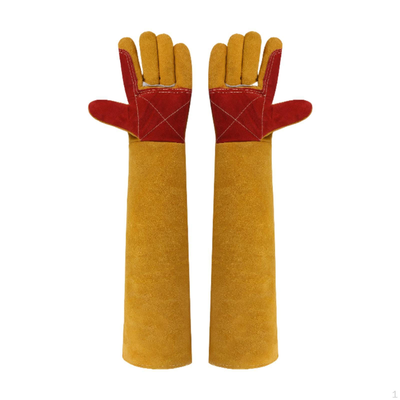 

Перчатки для работы с животными Защита от царапин Дышащие из ПУ кожи для домашних животных для кошек собак Защита от укусов Yellow