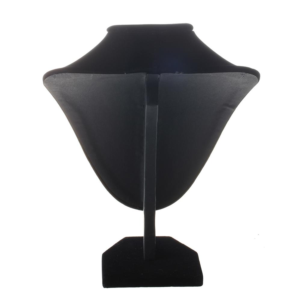 A84E-2X Shop Mannequin Bust Jewelry Necklace Pendant Earring Display Stand Holder Black-XL