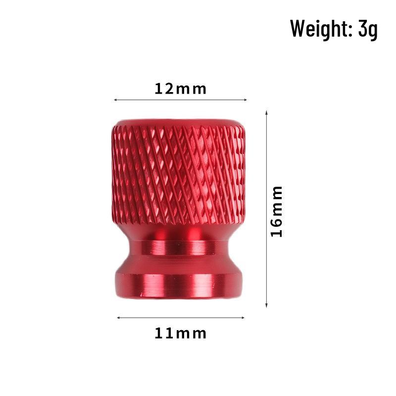 Exquisite Aluminum Knurled 12mm Valve Cap for Cars & Motorcycles