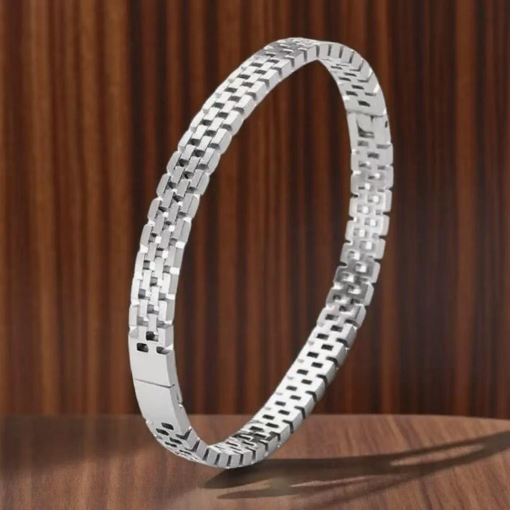 Bracciale da Donna in Acciaio Titanio Placcato Oro: Bracciale in Acciaio Inossidabile, Design di Nicchia Semplice e di Alta Gamma, Versatile.