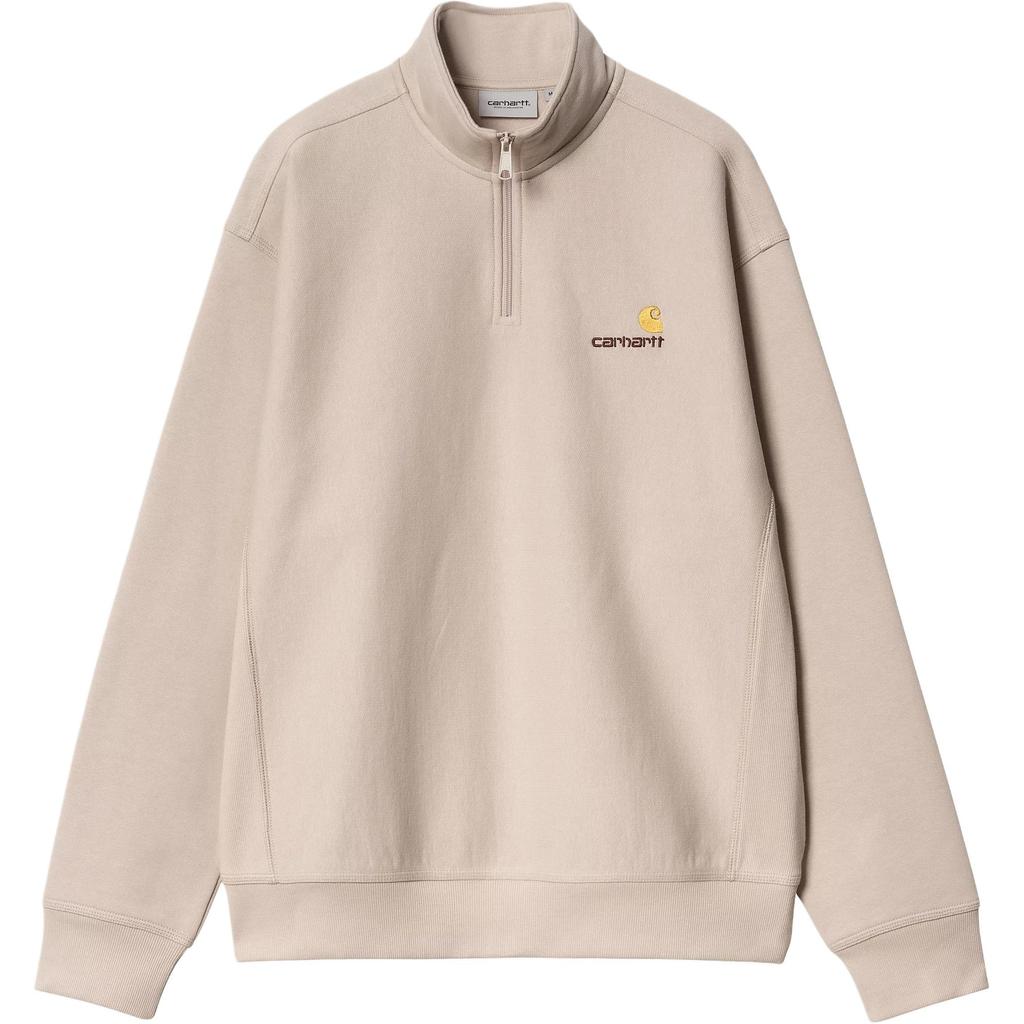 Carhartt WIP American Script FW24 Half Zip Sweatshirt Unisex sweatshirt Peanut I027014-2LP-XX