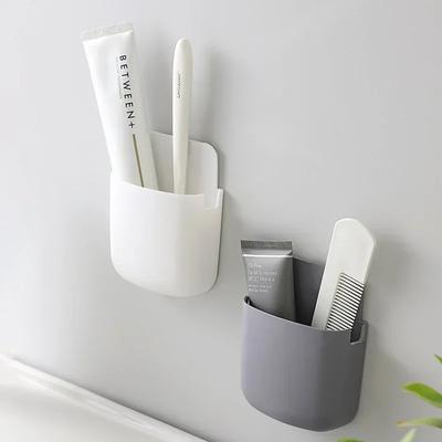 Multifunctional Wall Mounted Mobile Phone TV Remote Control Storage Box Punch Free Rack Kitchen Stand Bathroom Toothbrush Holder