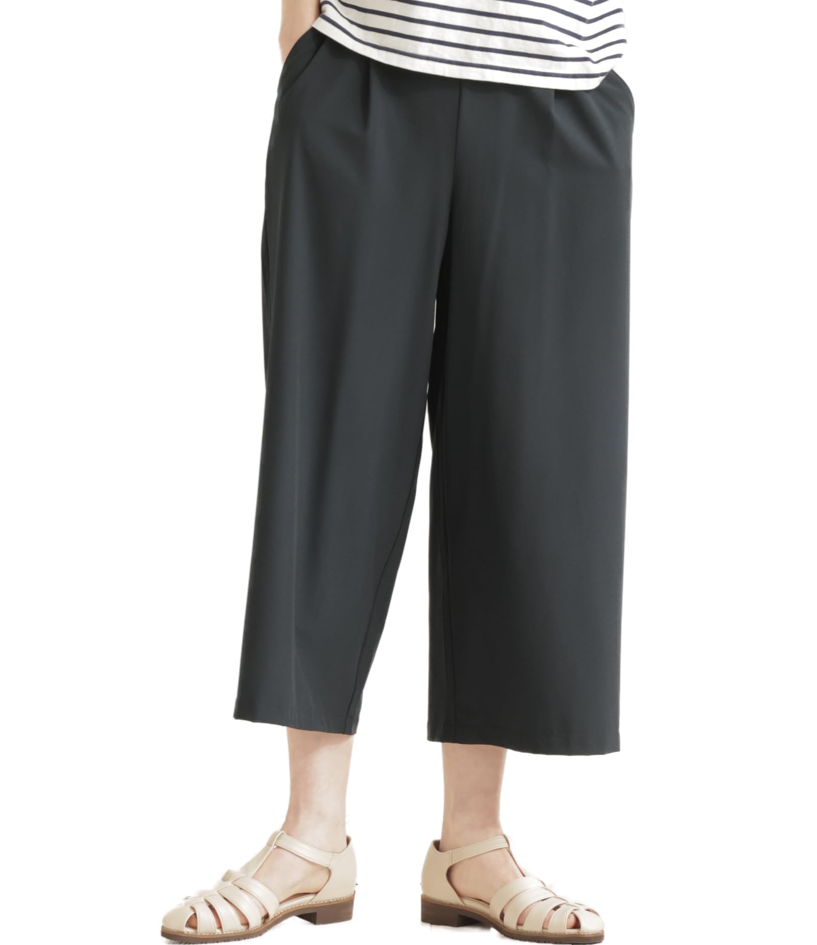 

egneL Stretch Wide Made in UV Travel Pants for Women Pants, Japan, Sweat-Wicking, Quick-Drying, Wrinkle-Resistant, Protection, Lightweight, Compact, чёрный