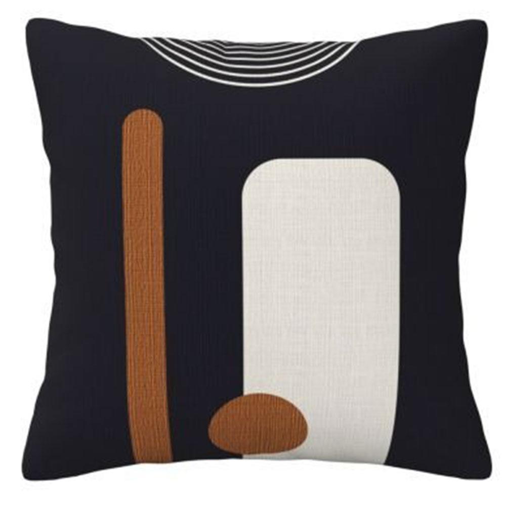 

Black Brown Geometric New Rhymes Modern StyleCover Bedroom Sofa Decoration Polyester Cushion Cover with Zipper 16x16Inch