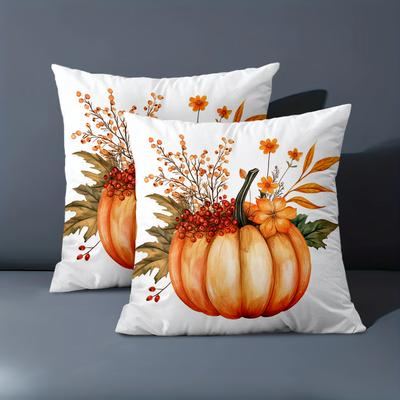 1 Pieces Autumn Pumpkin Decorative Throw Pillow Covers Polyester Pillowcase, Sofa Decorative Cushion Cov