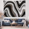 Black  White Marble Wave Tapestry Chic Living Room Backdrop