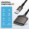 SATA to USB Adapter Cable, USB 3.0 to SATA III Hard Drive Adapter for 2.5'' SSD/HDD Data Transfer,Connecting SATA to USB A/USB C, Reading Hard Drives
