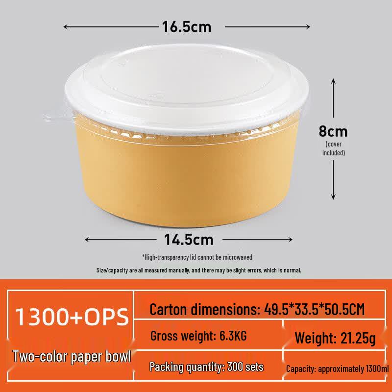 Disposable Kraft Paper Round Meal Box with Lid