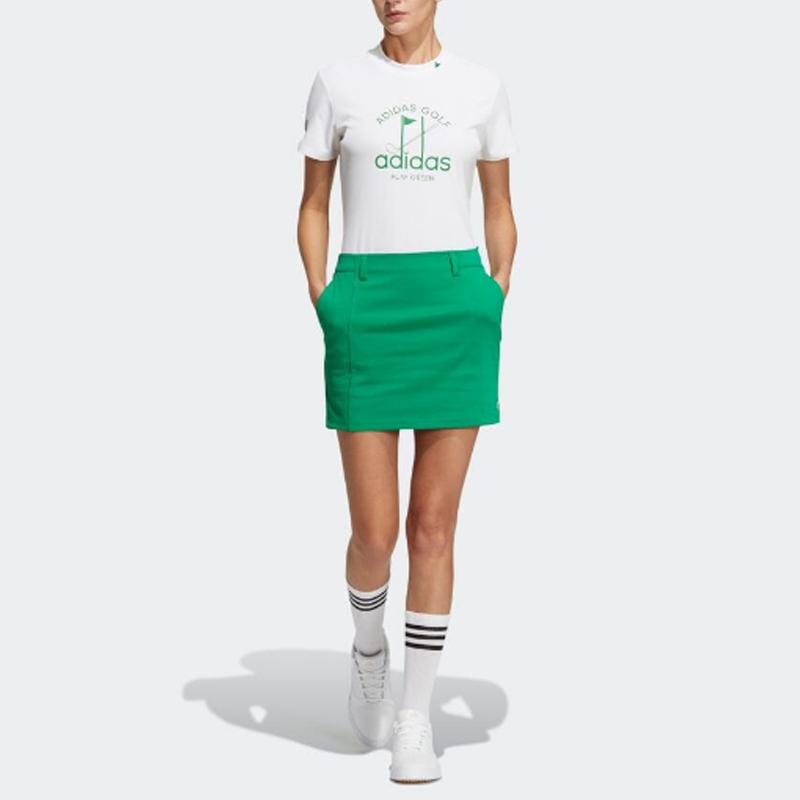 Adidas Solid Color Straight Tube Golf Casual Skirt Women Skirts Green IM4679
