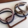 Vintage Preppy Style Fine Plaid Headband Sweet Plaid  Girly Fine Edge Sponge High Skull Top Hair Hoop