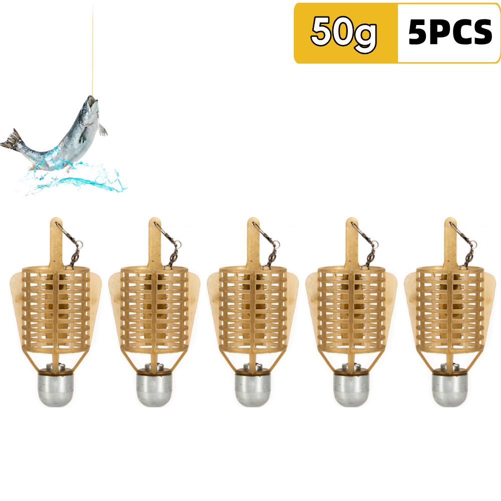 5/10/20PCS Fishing Feeder Baits Cage Fishing Lure Hooks with Iron Head Feeder Basket Components Carp Bait Cage Fishing Part