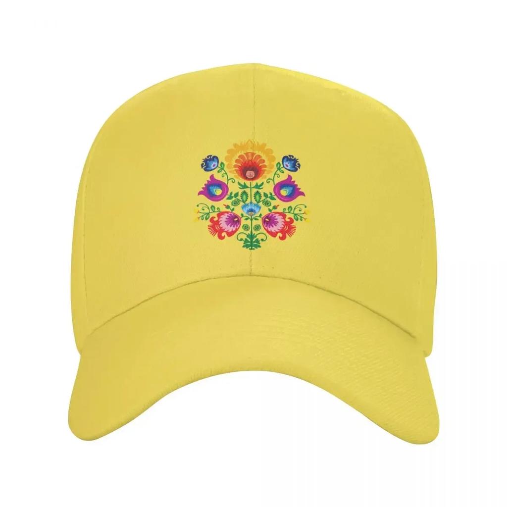 Cool Poland Folk Floral Baseball Cap Unisex Women Custom Adjustable Adult Polish Floral Art Dad Hat Outdoor Snapback Caps