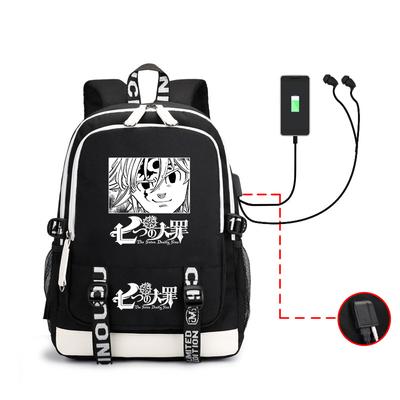 Japanese Anime Peripheral Simple Business Backpack Multi-Function Usb Large Capacity Backpack