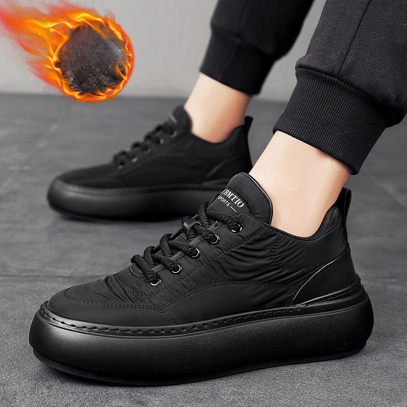 Fashion Men's Winter Cotton Shoes Anti Slip Comfortable Wear Resistant Work Snow Shoes Outdoor Thick Sole Sports Casual Shoes