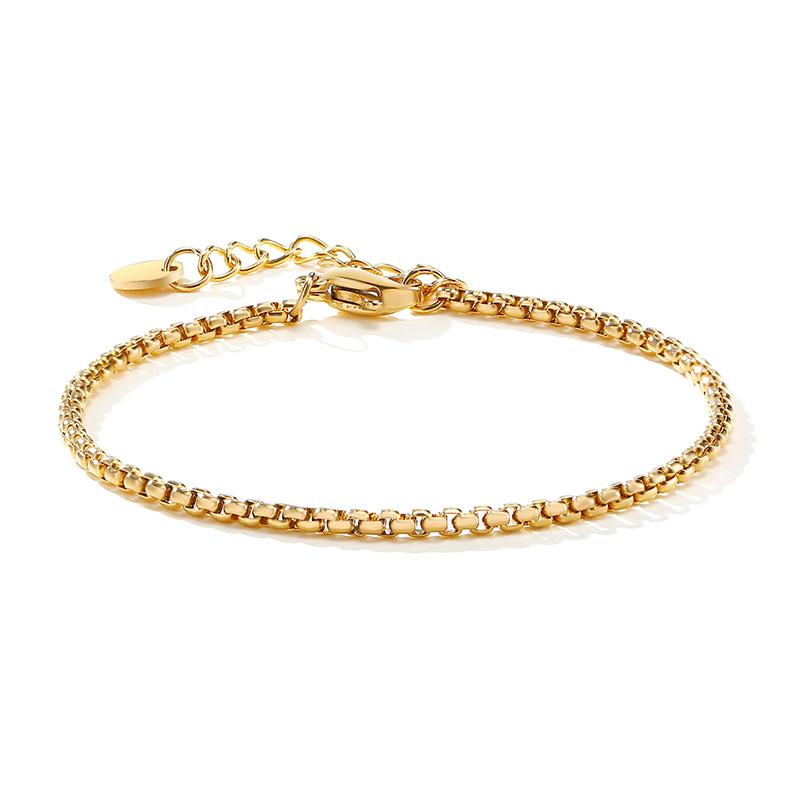 Snake Chain Bracelet Woman Stainless Steel Fashion Round Link Bracelet Adjustable