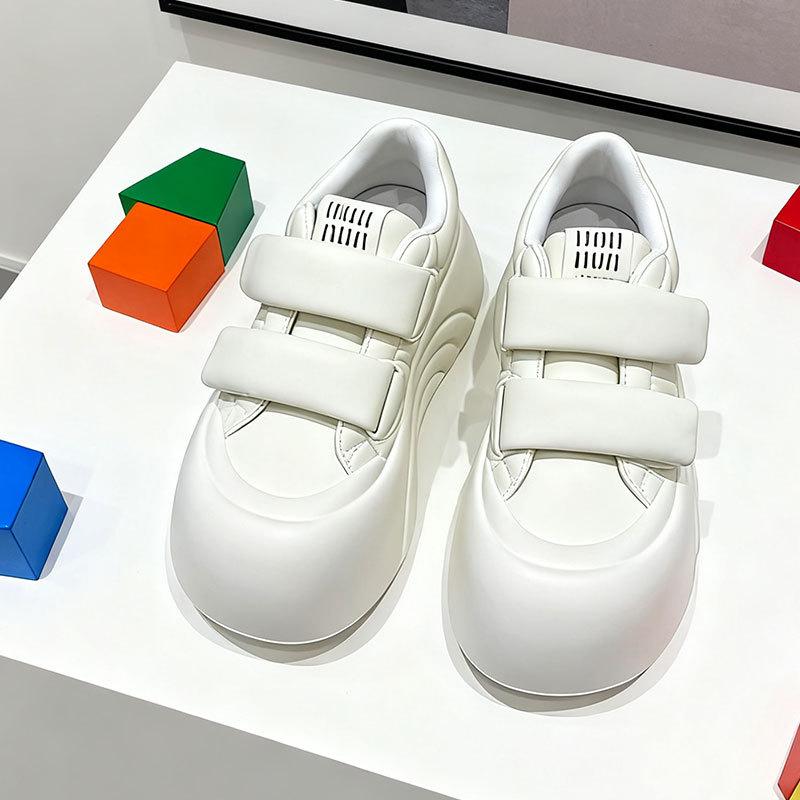 

Липучка на толстой подошве-маффине увеличивает рост некрасивых и милых большеголовых детей, новые кеды на платформе для женщин на весну и осень 40