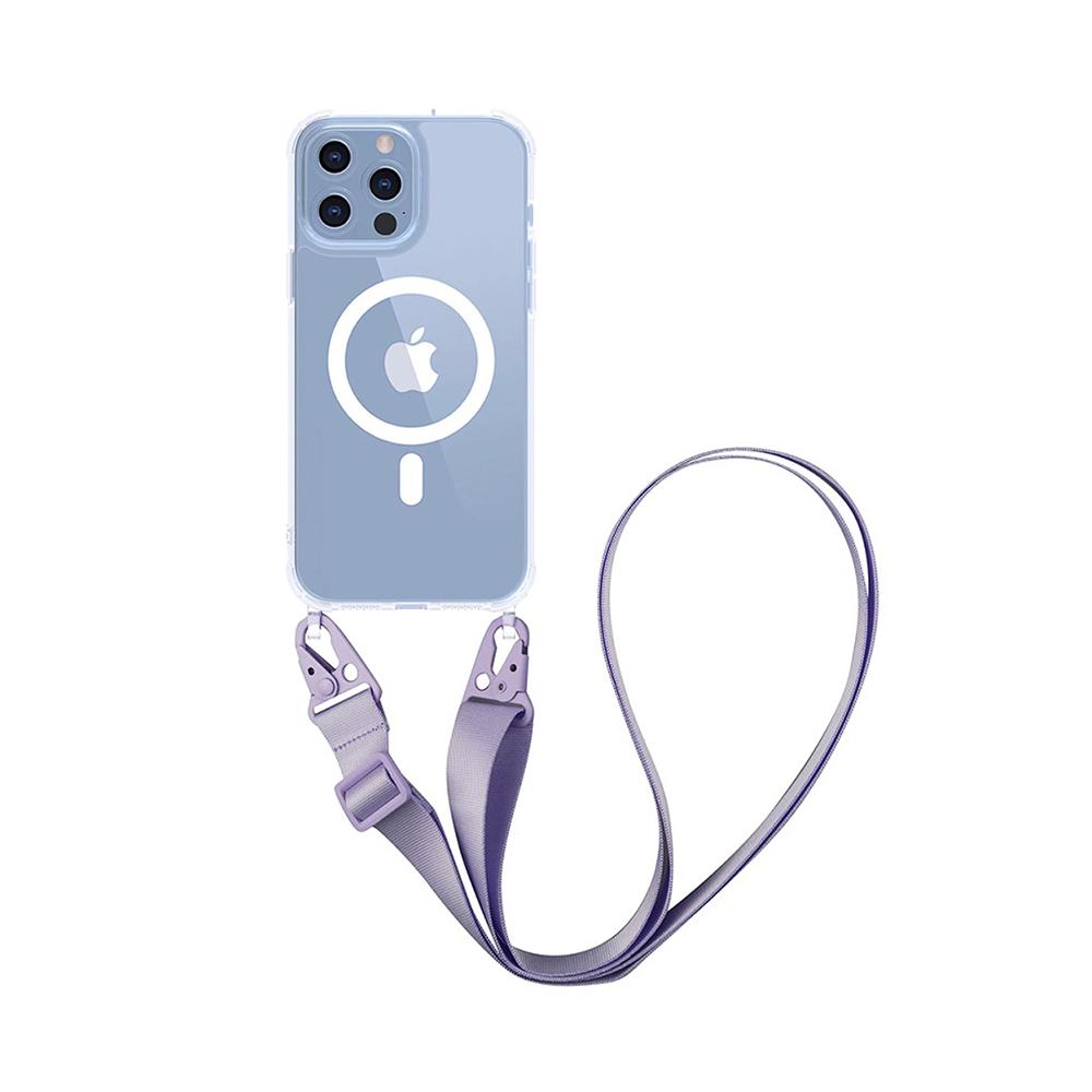 For Magsafe Magnetic Wireless Charging TPU Clear lanyard Crossbody Phone Case For iPhone 12 13 14 15 16 Pro Max