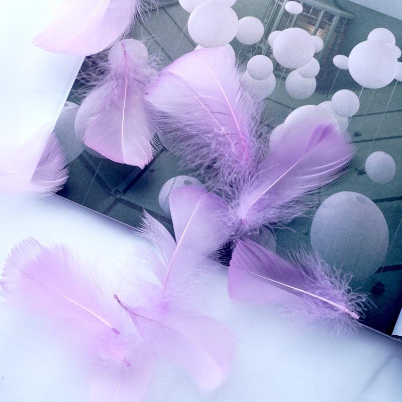 50Pcs Macaron Color Small Feathers 5-8Cm Goose Feather Small Floating Bobo Ball Balloon Filling Decorative Material