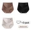 10A Antibacterial High-Waisted Plus Size Seamless Nude Feel Mulberry Silk Tummy Control Boyshorts/Thongs for Women