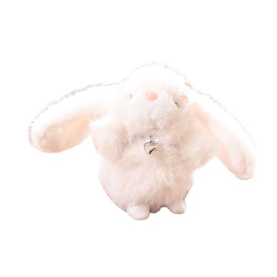 Doll Pendant Keychain Cartoon Rabbit Plush Keyring with Heart Necklace Car Key Holder Pendant Backpack Accessories