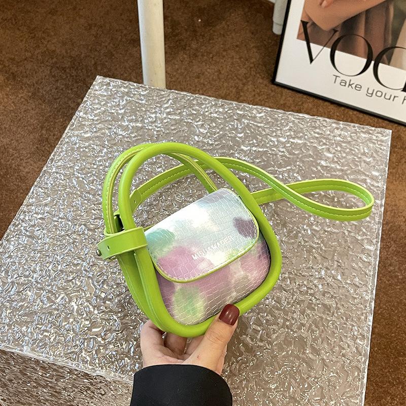 Printed trend personalized daily commute handbag bag simple shoulder bag messenger bag zipper women's bag