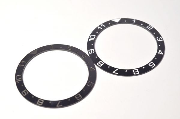 SEIKO Aftermarket SNZF Bezel GMT Recessed for Sea Urchin SNZF15 SNZF17 [ Part] Insert, Slope, Ceramic, Black, 12h, Engraving