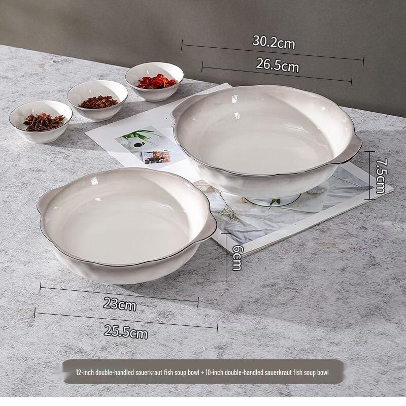 ZISIZ Ceramic Family Soup & Serving Bowl Set