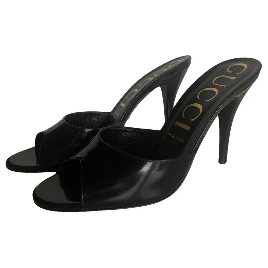 GUCCI Slide Slippers Women's Black 593389 CLG00 1000