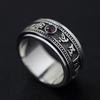 Retro Double Layer Rotatable Ring Men Jewelry Blessing Six-syllable Great Bright Mantra Ring Male Index Finger Accessories Sizes