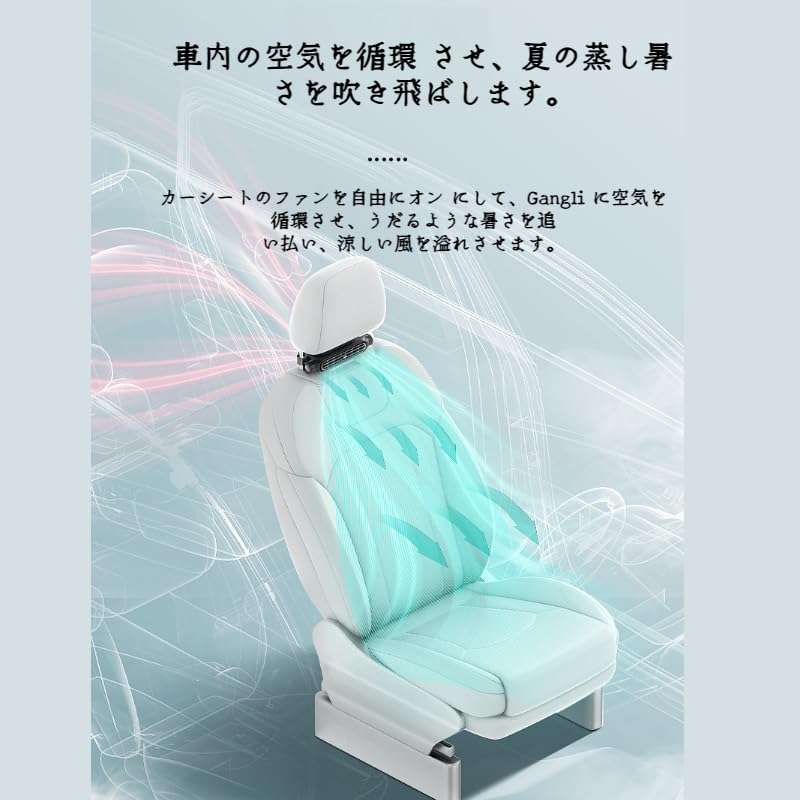 Car Fan, Headrest Fan, Popular 2024 USB Fan, 3 Levels of Airflow, Car Seat
