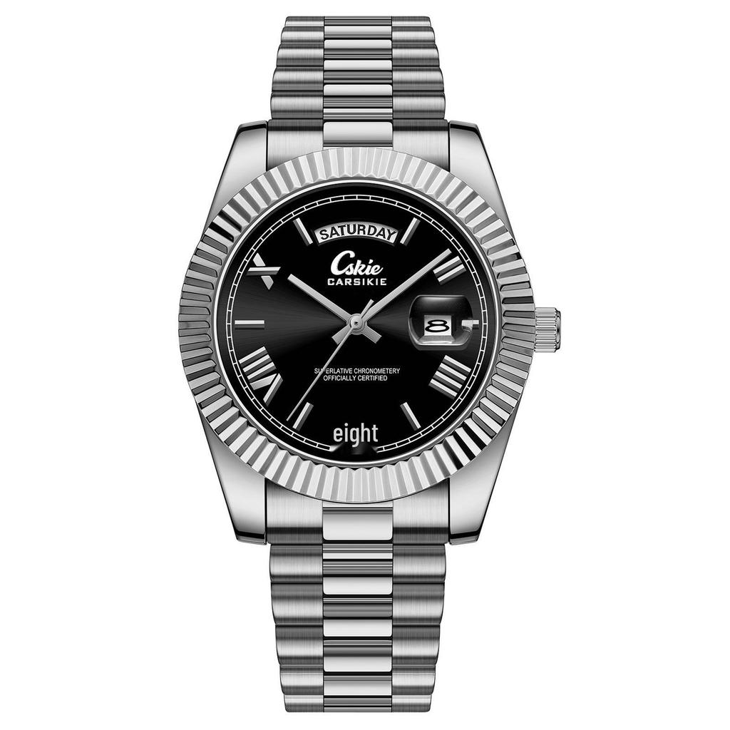 Swiss Brand Ultra-Thin Men's Steel Band Business Watch - High-End Waterproof Design