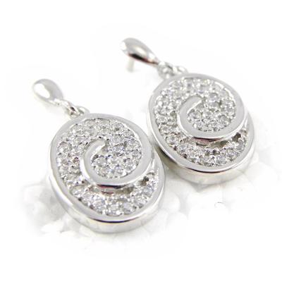 [H2645] - White 'Goddess' Silver Earrings