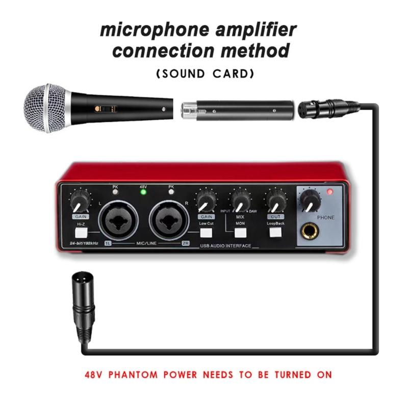 Professional Microphones Boosters Preamplifier Provides 28dB Gains for Dynamic Microphones in Studio Recording