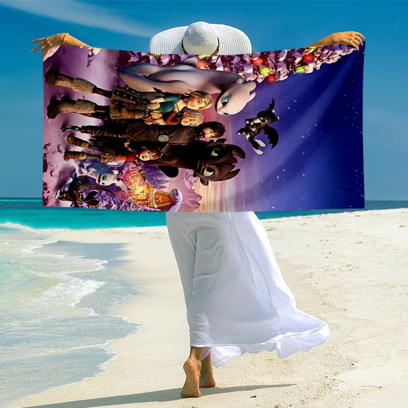 Toothless Fashion Beach Towel: Ideal for Summer Adventures Soft, absorbent and quick drying suitable for swimming and bathing
