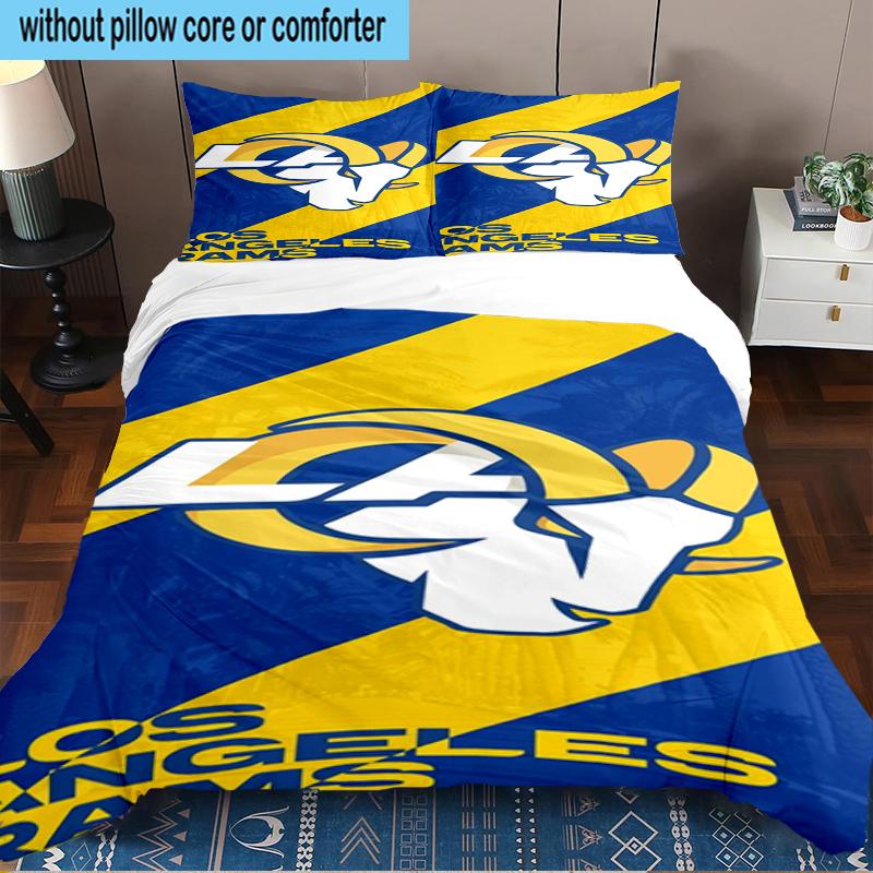 Angeles Rams Team 3PCS Bedding Set 2D Printing (Includes 1 Duvet Cover + 2 Pillowcases Coreless), Bedroom decor,Fan Gift