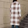 Women's Fashion Casual Warm Thickened Two-Color Plush Mid-Length Hooded Button Cardigan Coat