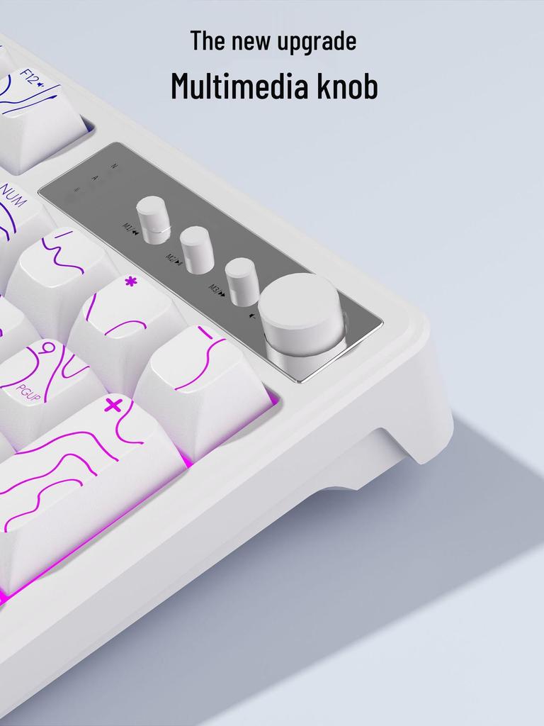 H97 Mechanical Keyboard: Wireless/Wired, RGB, Home/Office/Gaming, Three-Mode Bluetooth for Girls.