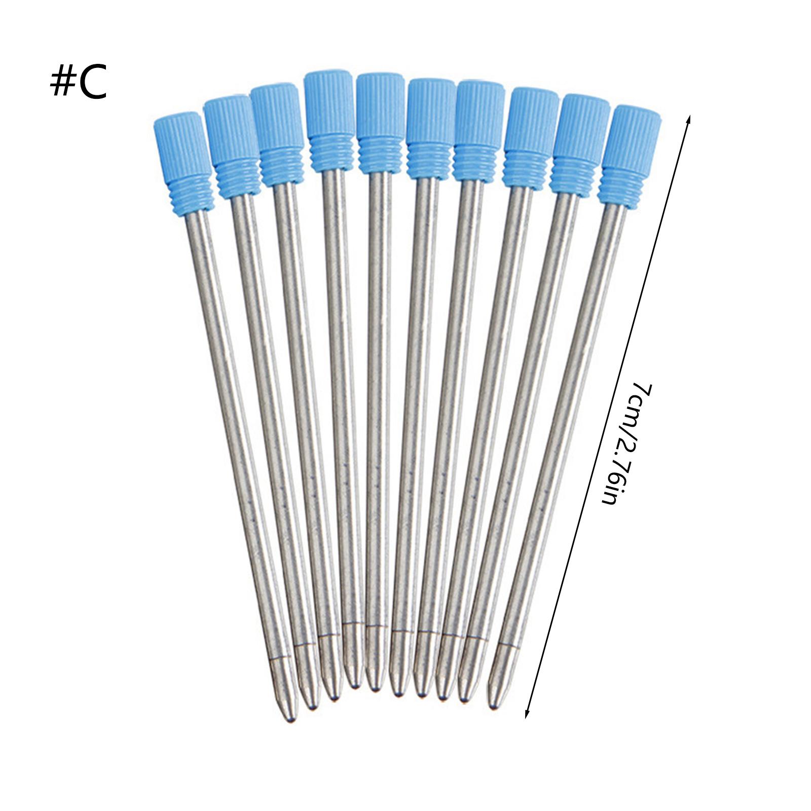 

10 шт. сменных стержней для шариковых ручек, металлические стержни для шариковых ручек, металлический стержень для шариковых ручек с поворотным механизмом, наконечник 1,0 мм C