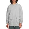 Nike Sportswear Oversized Fleece Hoodie Comfortable Versatile Kids Hoodies Dark-Gray Stone FZ5549-063