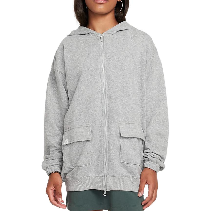 

Nike Спортивная одежда, свободная флисовая толстовка с капюшоном, удобная универсальная детская толстовка с капюшоном, темно-серый камень FZ5549-063 L