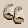 Cross-strap Knitted Slippers Women's Summer Wear New Retro Thick-bottomed Beach Vacation Cool Slippers