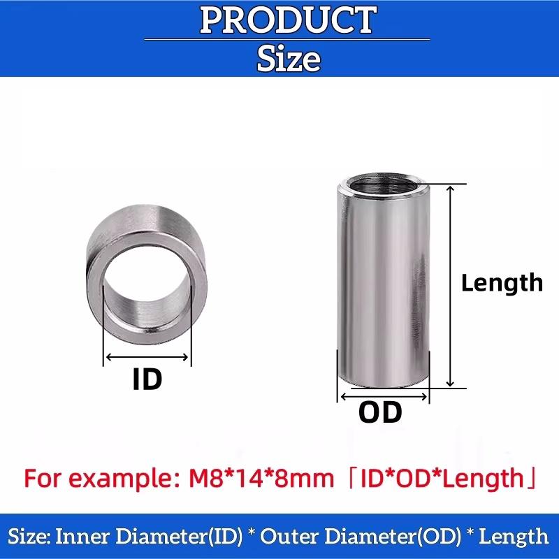 M5 M6 304 Stianless Steel Bushing Lengthen Washer Sleeve Unthreaded Hollow Casing Round Column Joint