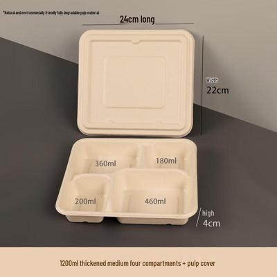 Yuzhuxun Einweg-Takeaway-Box mit 4 Fächern