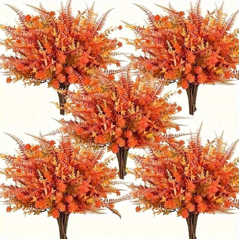 

9 шт. Устойчивые к УФ-излучению Искусственные Осенние Букеты Искусственные Оранжевые Осенние Растения - Наружные Рамы для Окон Камин Сад Украсить 9PCS