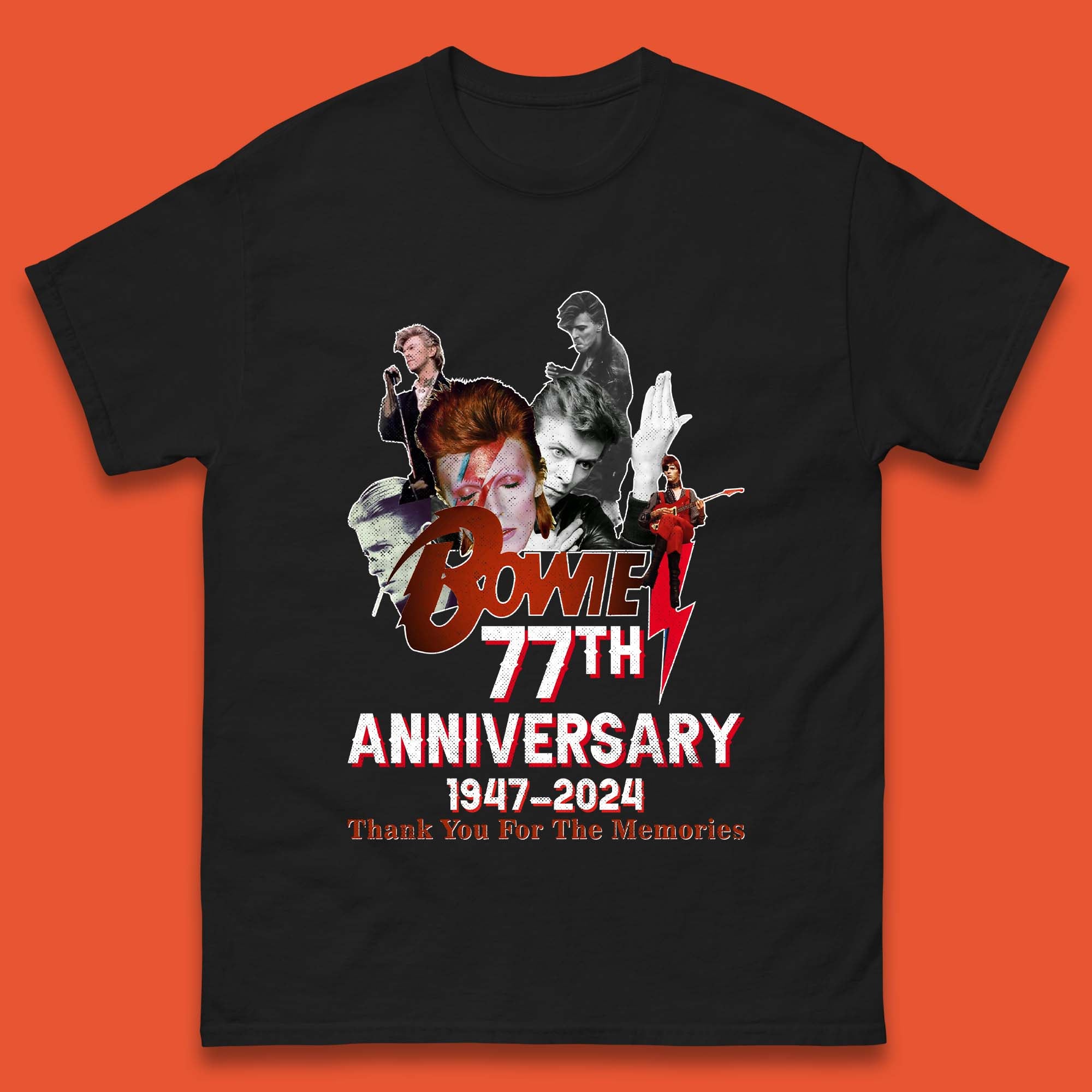 Bowie 77th Anniversary Mens T-Shirt Womens Tops Tees S
