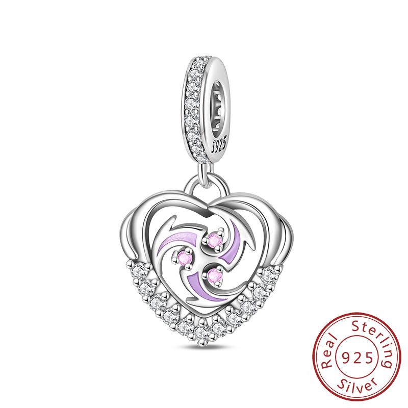 925 Silver Element Charms Beads Water Ice Fire Wind Pendants for DIY Bracelets Fine Jewelry Making