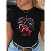 Women's Cherry 3D Printed Short Sleeve Summer Breathable Simple Personalized T-shirt
