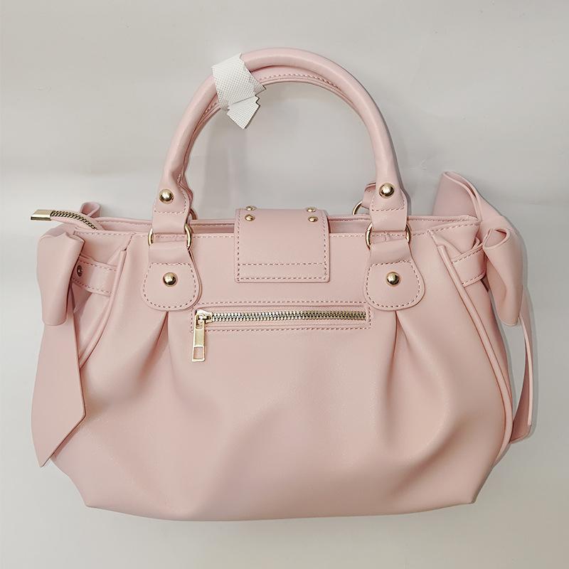 Harajuku Bow Pink Hand Bag Purse Women Japanese Style Soft Casual Crossbody Bag Ladies Sweet Cute Large Capacity Shoulder Bags